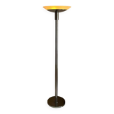 Lampadaire vintage moderniste « modèle 44 » Perzel métal chromé et verre sablé