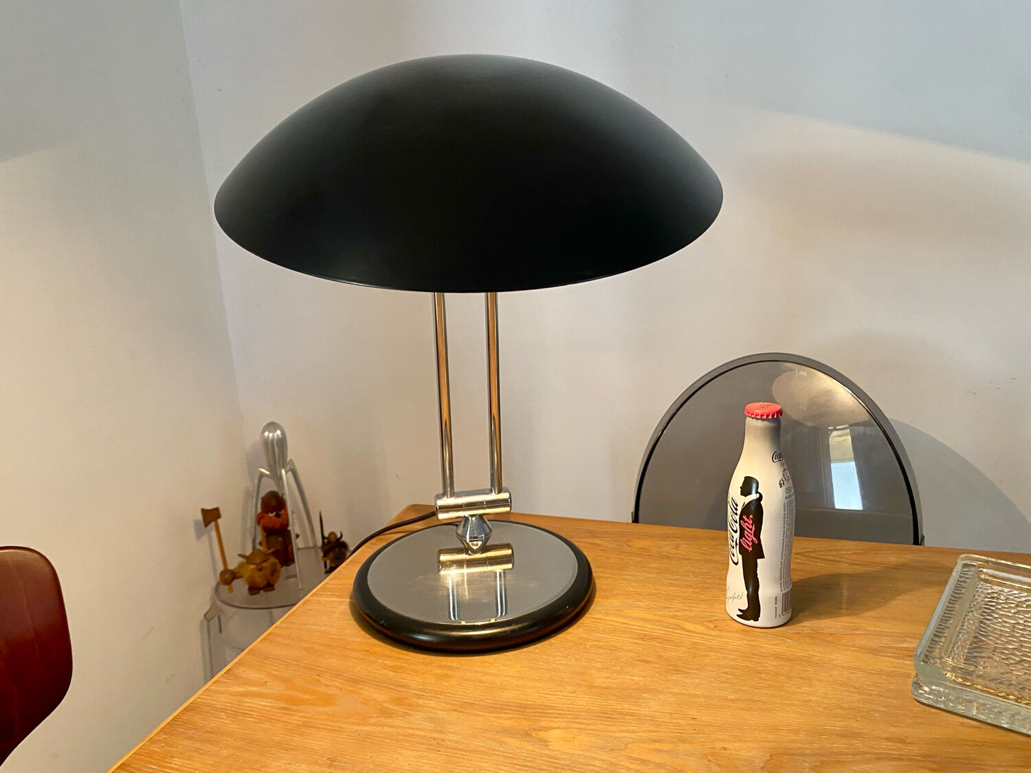 Desk lamp saucer Aluminor France vintage 70s