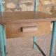 Metal and wood boarding bedside chair