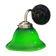 Opaline green porcelain and brass wall lamp