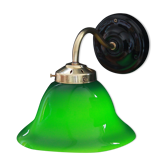 Applique murale opaline verte porcelaine et laiton