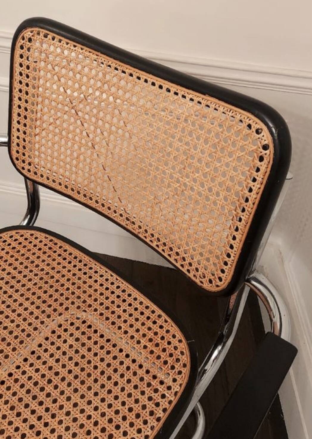 Cesca B64 vintage chair with armrests - Marcel Breuer black Vintage - Made in Italy - 70s