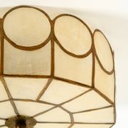 Beautiful round Mid-Century Modern ceiling or wall lamp made of Capiz