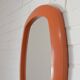 Rare 1970s Orange Space Age Mirror | Vintage Pop Art Yugoslav Wall Mirror