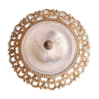 Brass and glass ceiling lamp