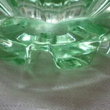 Pitcher jug vintage green color molded glass of water