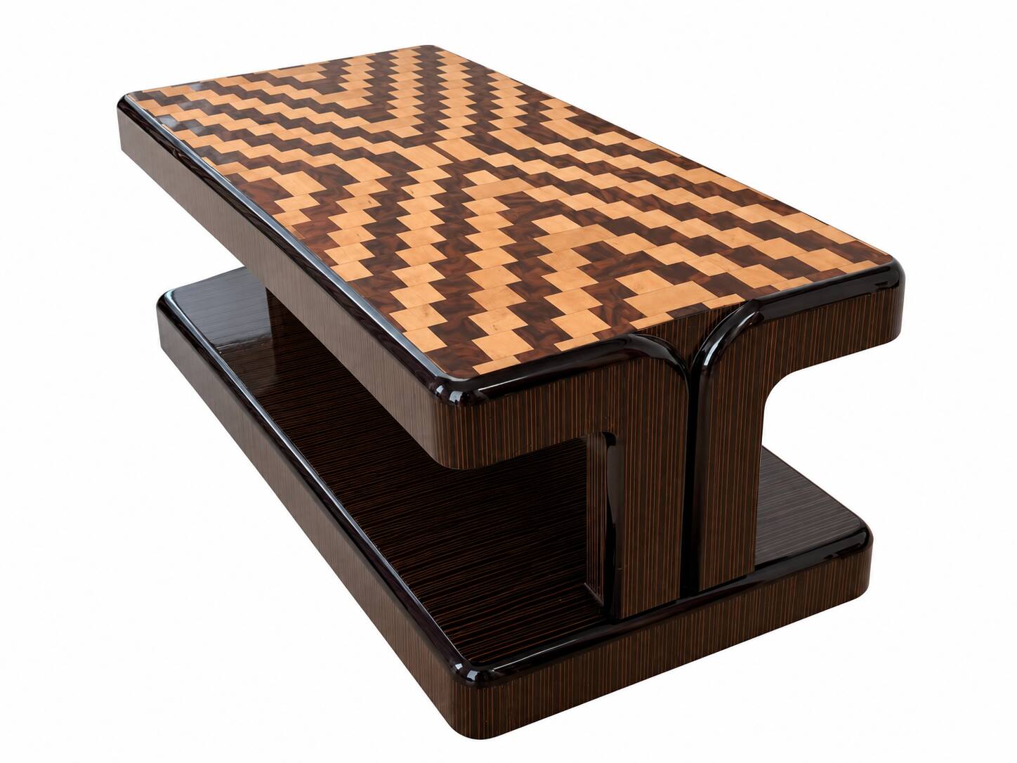 Mid-century marquetry coffee table