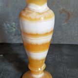 Baluster vase in real vintage honey onyx stone 25 cm