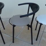 6 gondola-style chairs with luxurious metal structure and imitation leather
