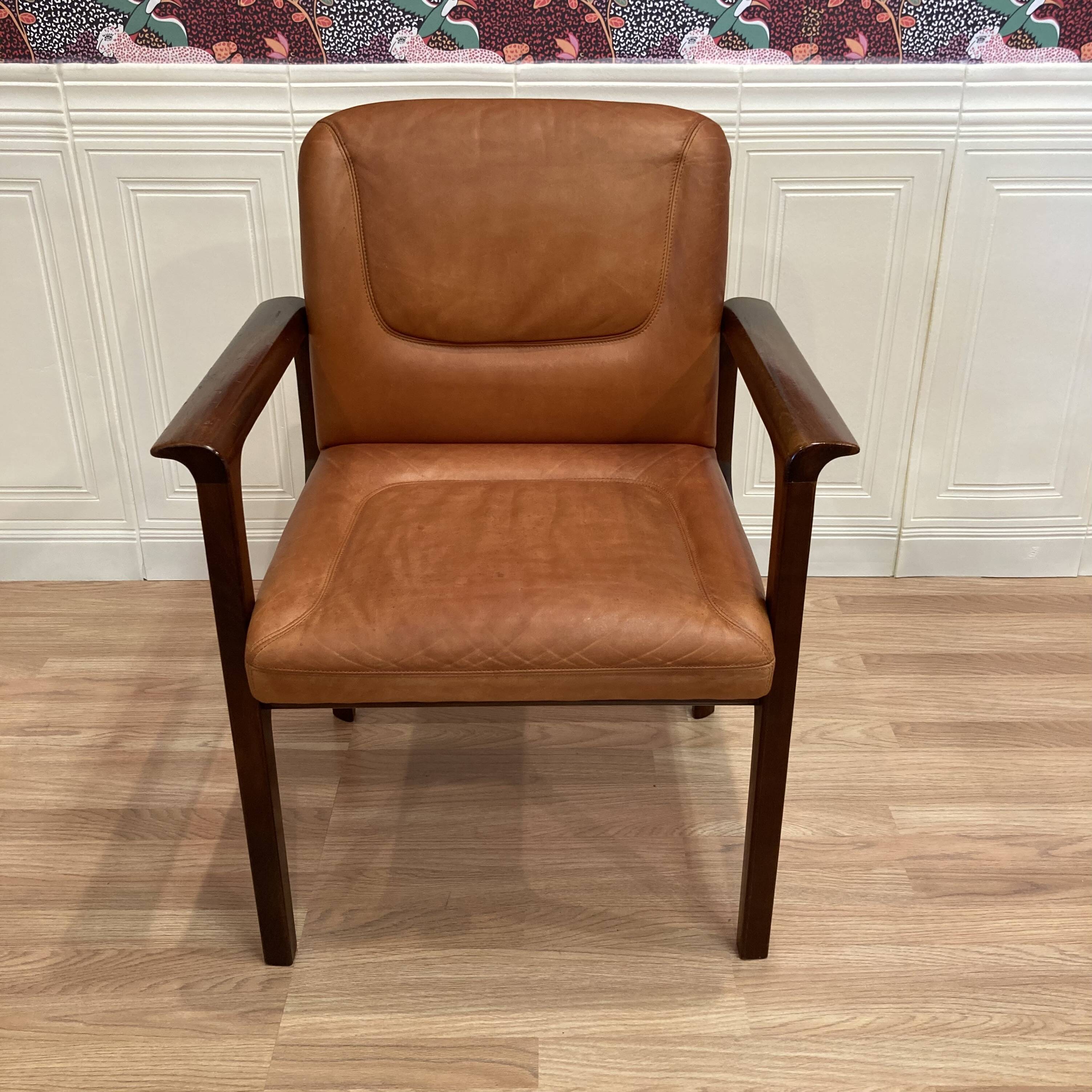 1960s design leather armchair.