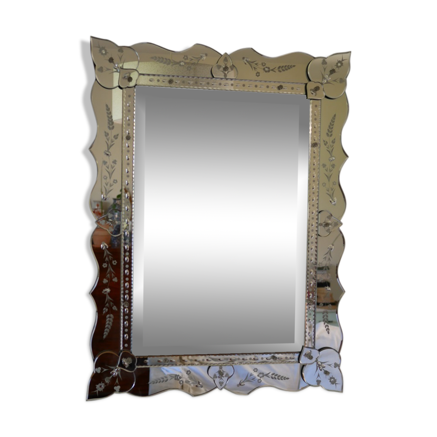 Venetian mirror beveled 87x 65cm, 50 years