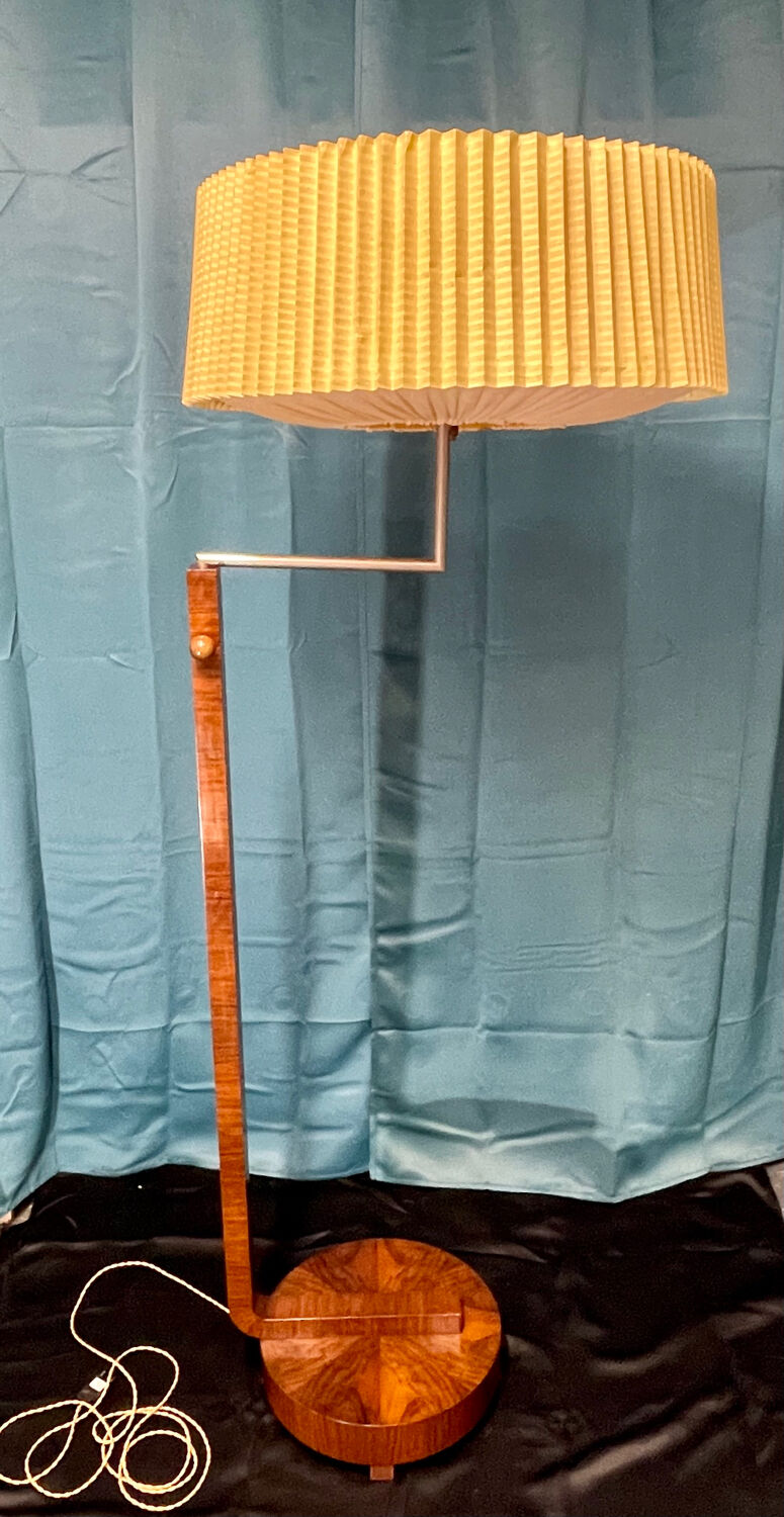 Floor lamp, art deco reader 1930 rosewood