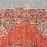 Turkish oushak large handmade red rug 194cm x 286cm living room rugs