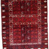 Vintage carpet turkmen engsi handmade 124cm x 165cm 1970s - 1c431