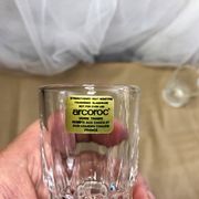 Set of 8 cut glass shot glasses France Arcoroc