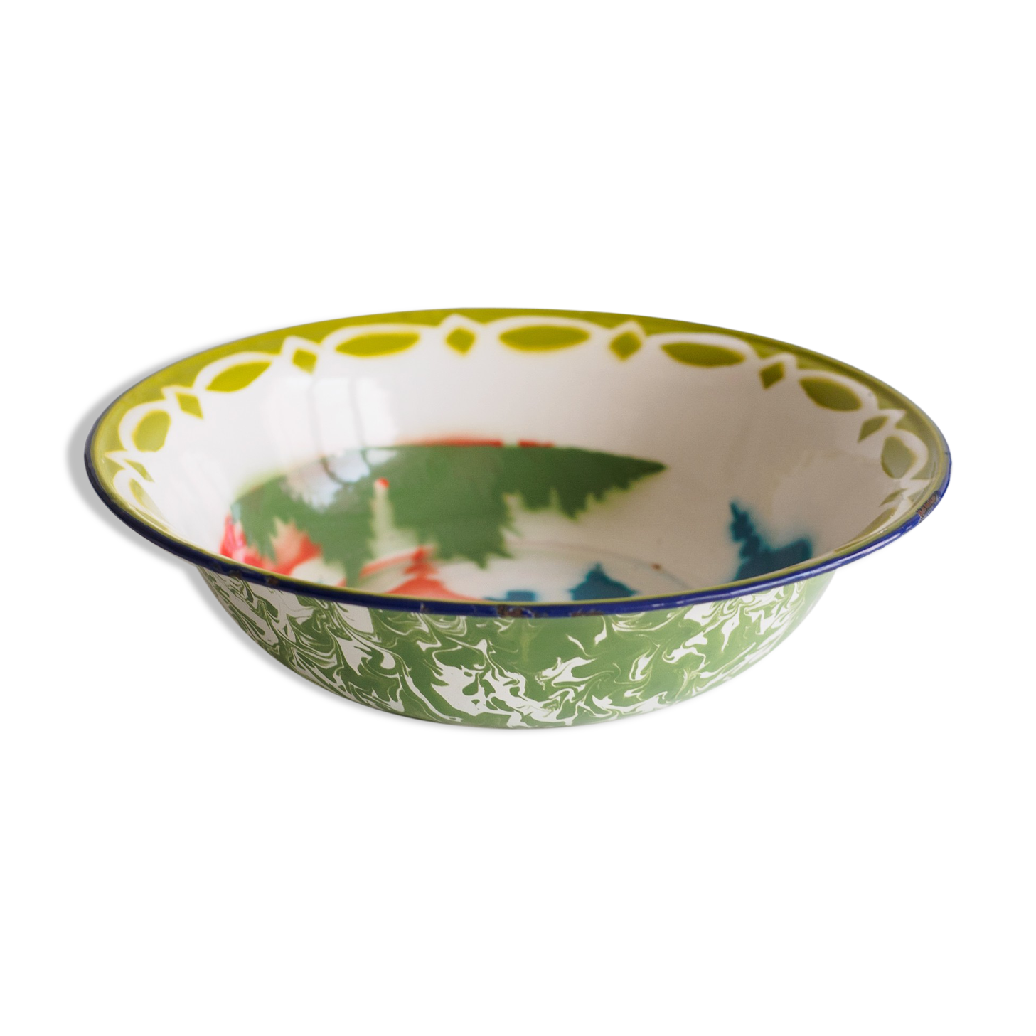 Enamelled metal salad