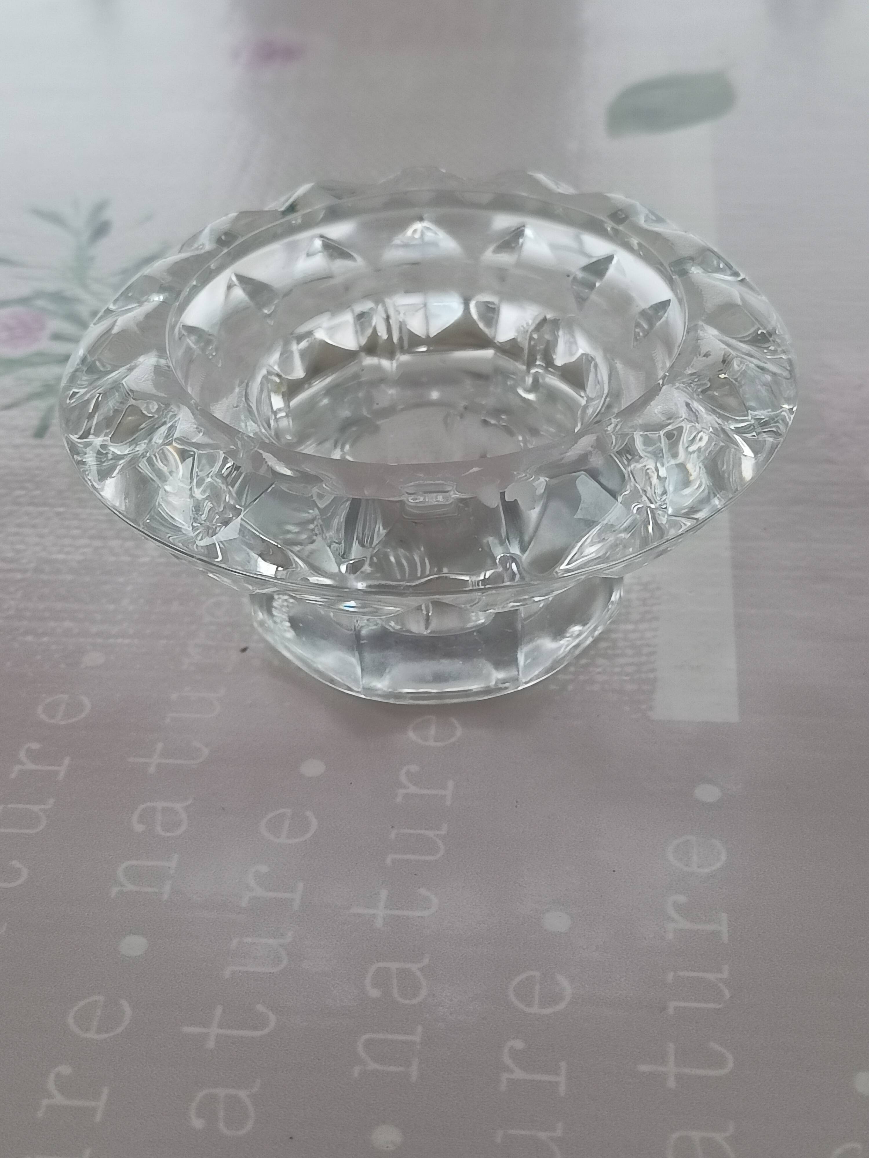 France 12 Clear Glass/Crystal Candle Holder