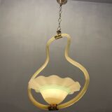 Yellow Italian Murano Glass Pendant Light