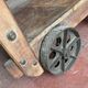 Vintage industrial servant in Teck wood and steel