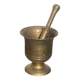 Gilded brass mortar and pestle