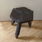 Tripod stool in raw wood art