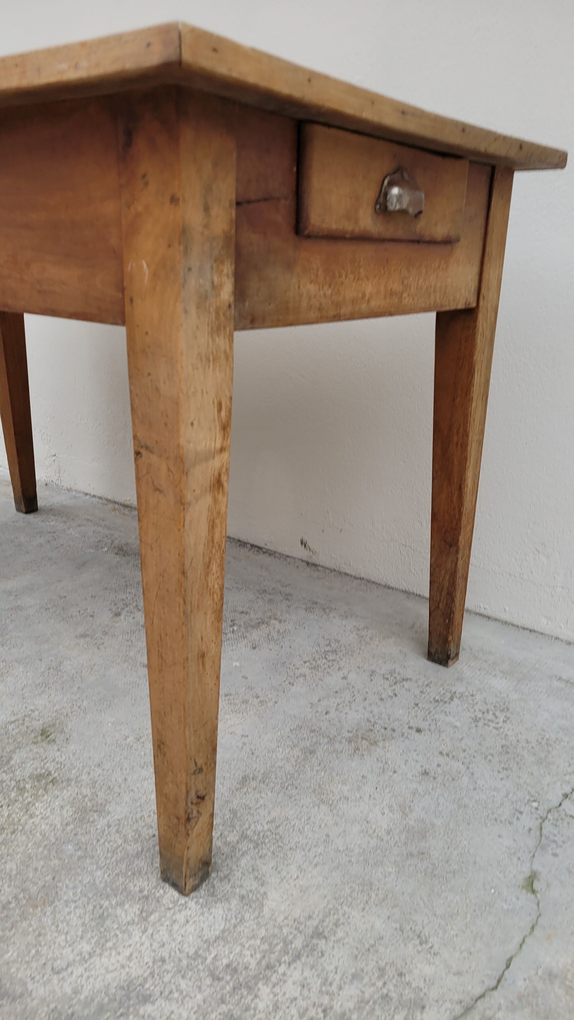 Farmhouse table in fruit tree 2 drawers period 1900 -1m27