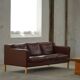 Stouby Møbelfabrik, 3-seater mid-century style sofa in brown leather, made in the 1970s.