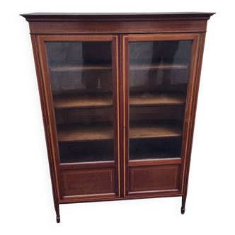 Antique Louis XVI glass-fronted bookcase