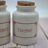 Set of 4 stoneware spice pots with original cork lid