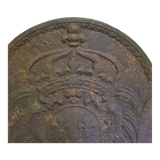 Cast iron fireback with the crowned arms of France