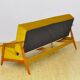 Mid-century Velvet and Cherry Wood Sofa Daybed, 1960s