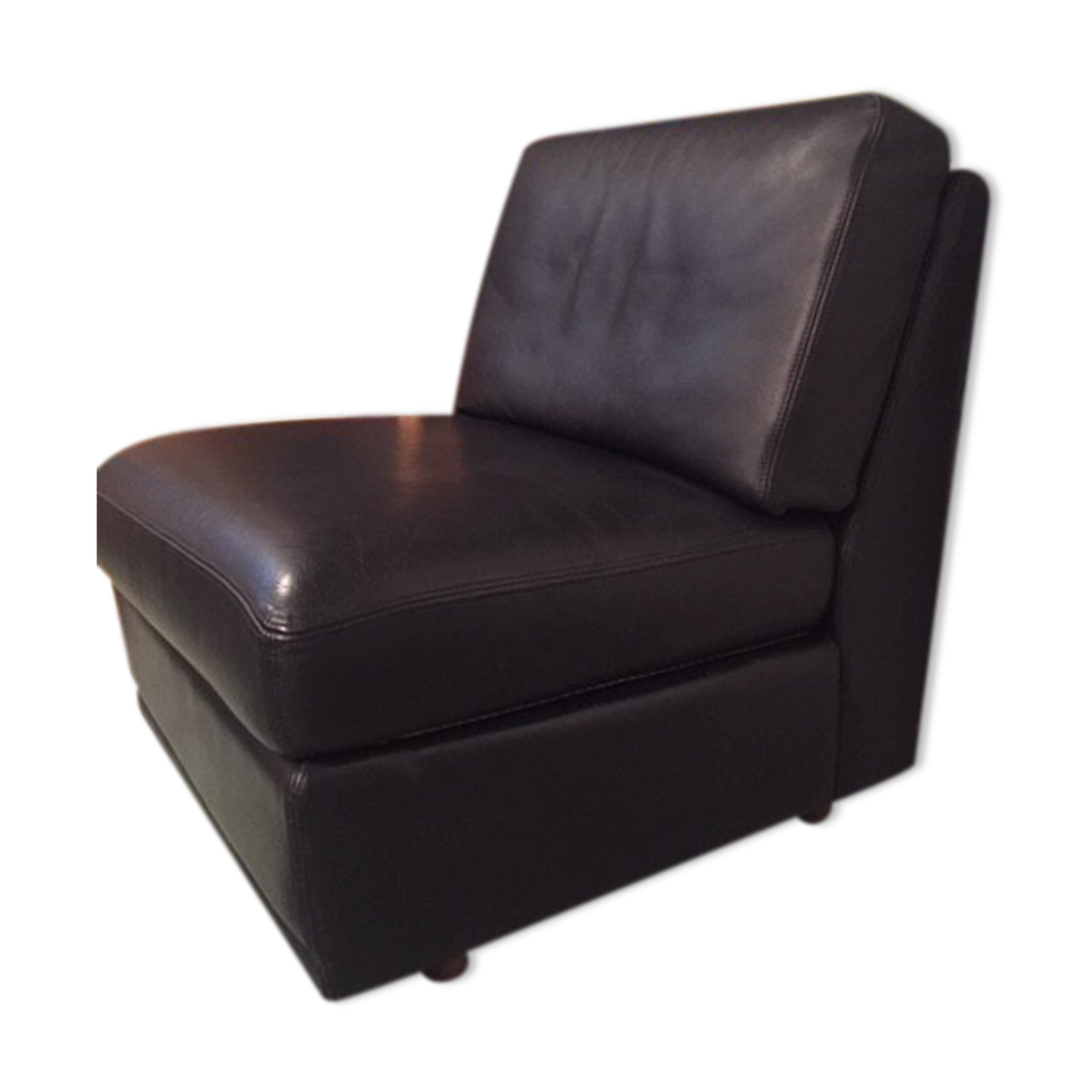 Burov black leather chair Selency