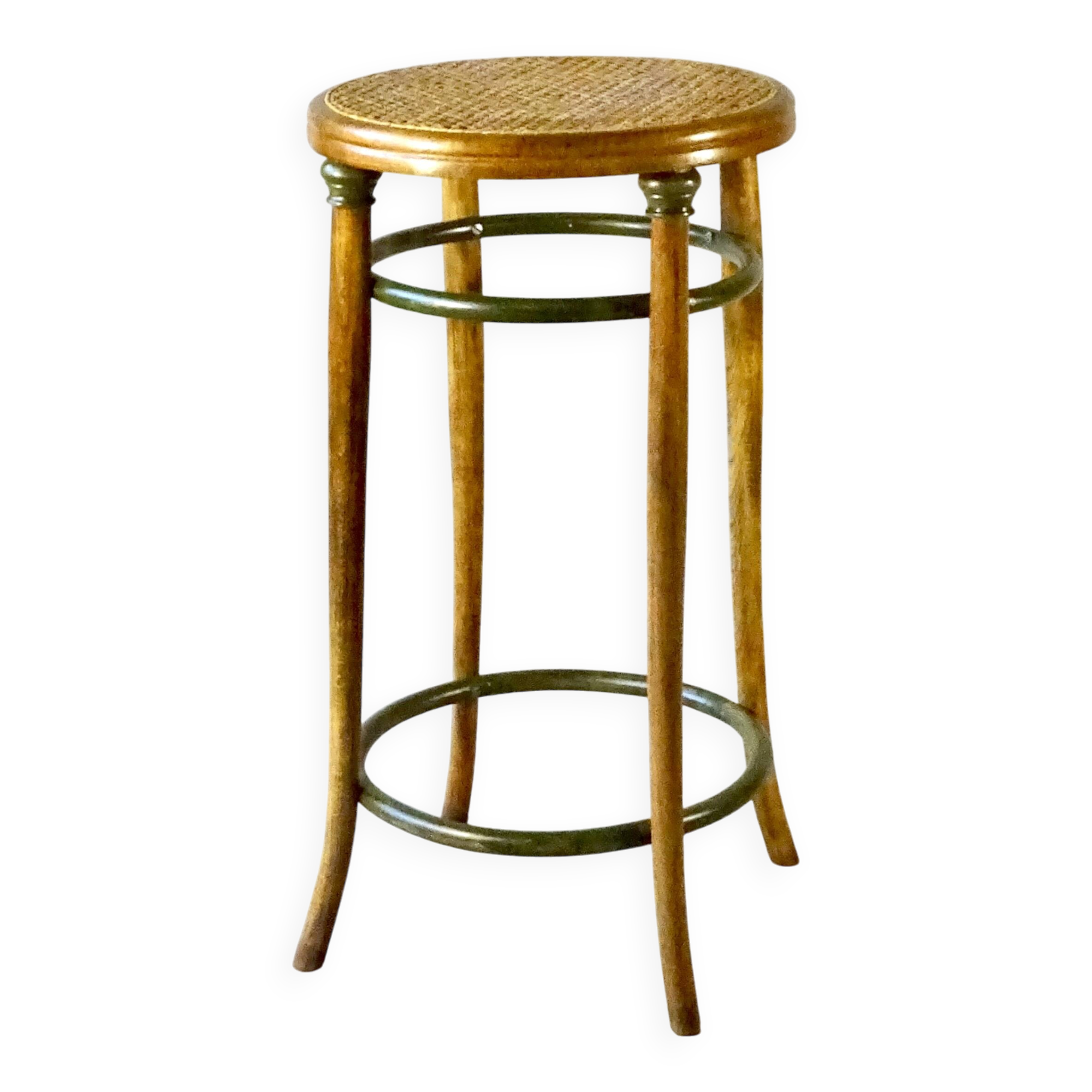 Bar stool curved wood by KOHN 1910, not Thonet