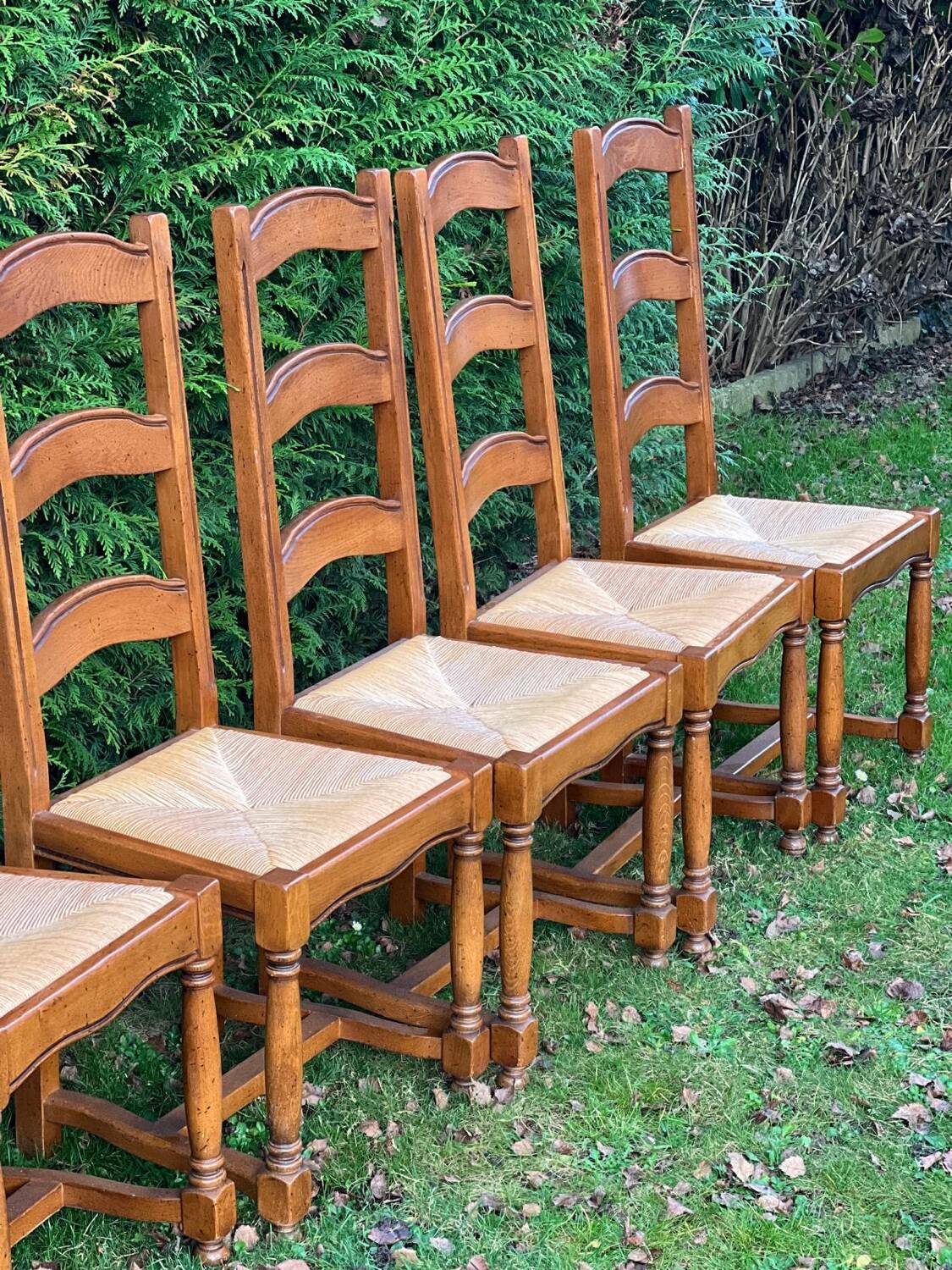 6 oak farmhouse chairs