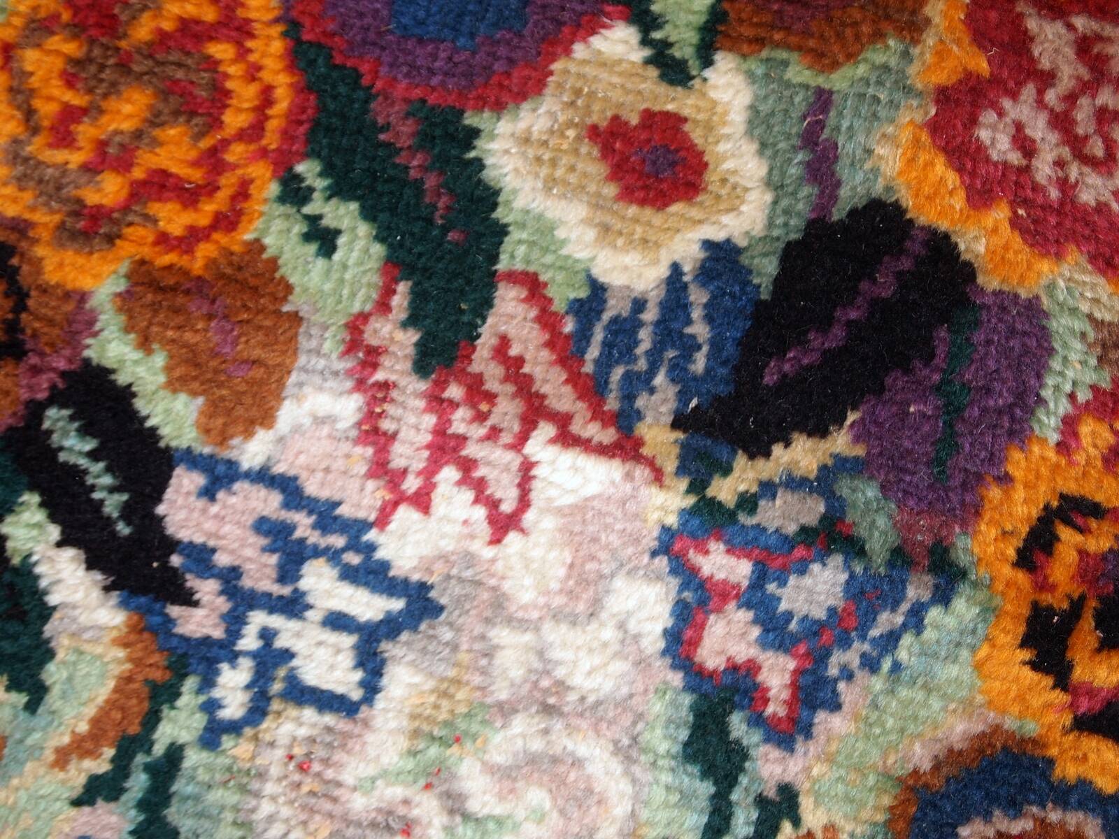 Tapis Antique Art Déco Français en Laine, Années 1920, Élégance Intemporell