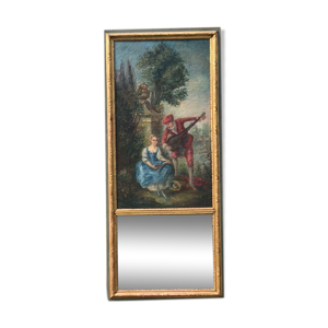 Trumeau miroir peinture scène