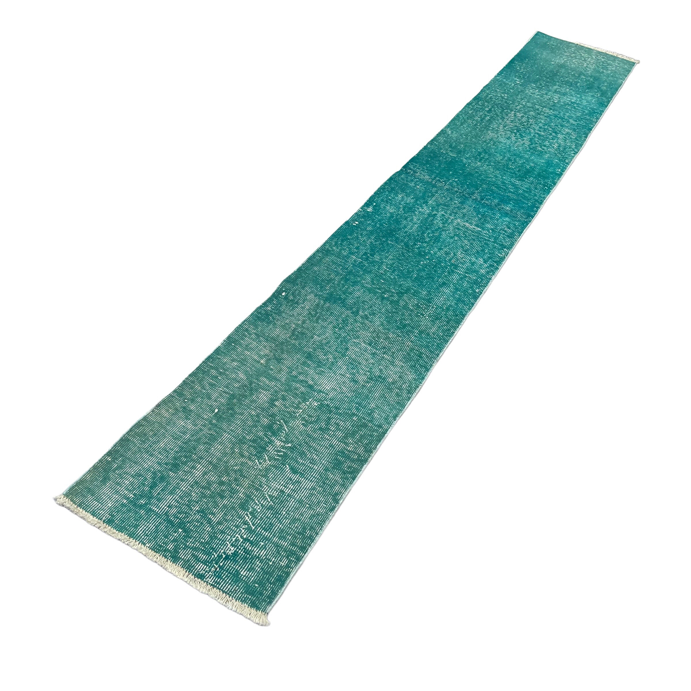 Vintage distressed turkish rug runner , 307 x 48 cm