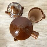 Fat lava ceramic teapot and milk jug from the 70s