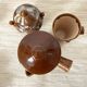 Fat lava ceramic teapot and milk jug from the 70s