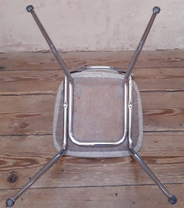 1950s chrome and fabric compass base chair