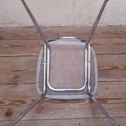 1950s chrome and fabric compass base chair
