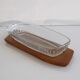 Scandinavian teak and glass tray 1960