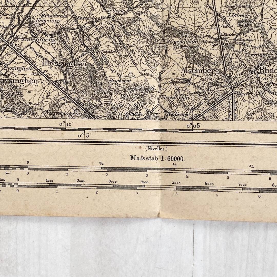 Vintage 1914 Brussels surroundings map