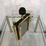 Lampe de table miroir en laiton années 1970 Vintage Hollywood Regency