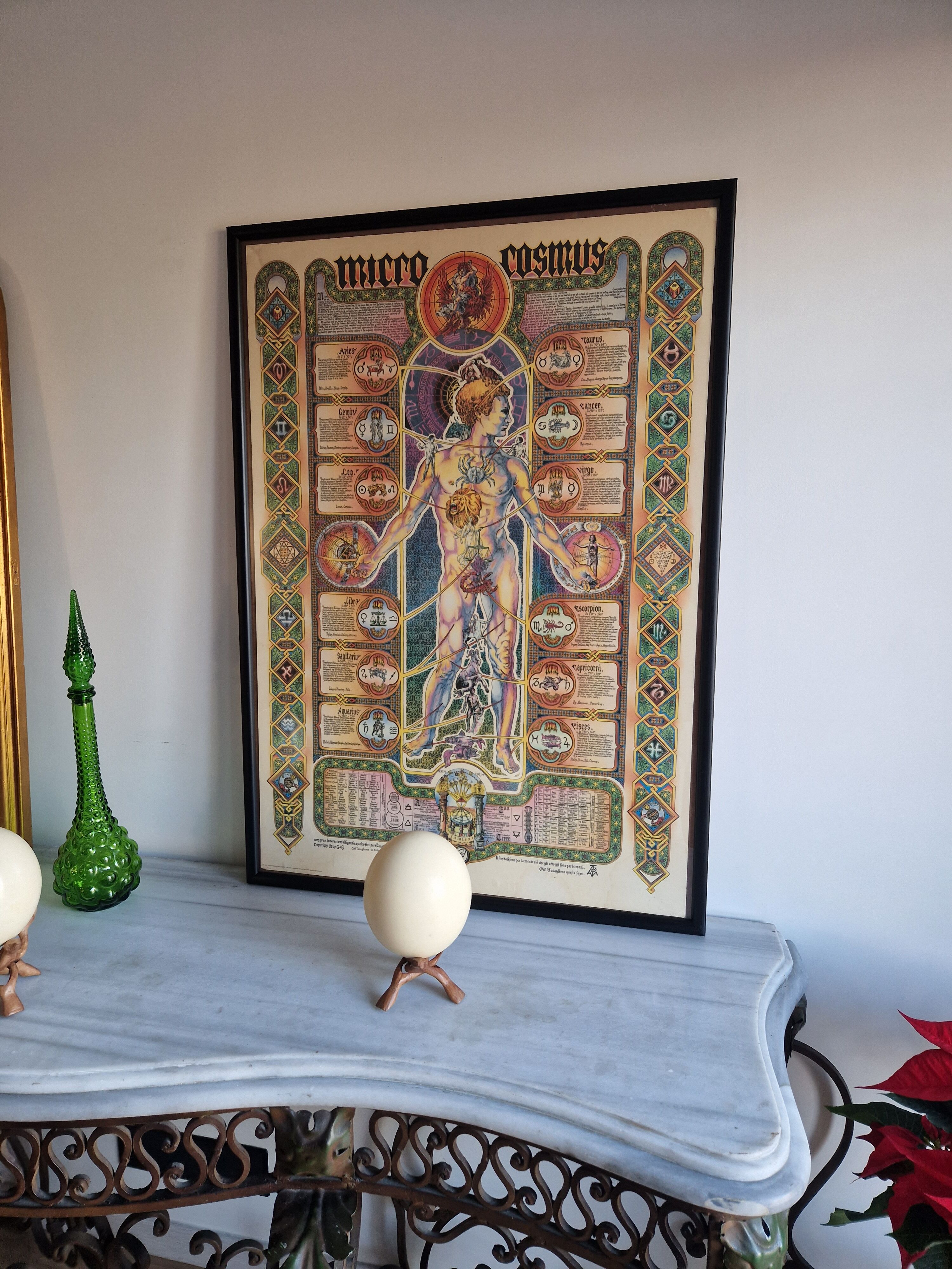 Original esoteric poster "Micro Cosmus" by Giovanni Tavaglione 1982