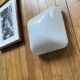 Square white opaline glass wall/ceiling light, 1960s-1970s vintage
