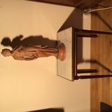 Louis XVI style side table in mahogany and white marble tray.