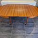 Scandinavian extendable teak round table, 1960s