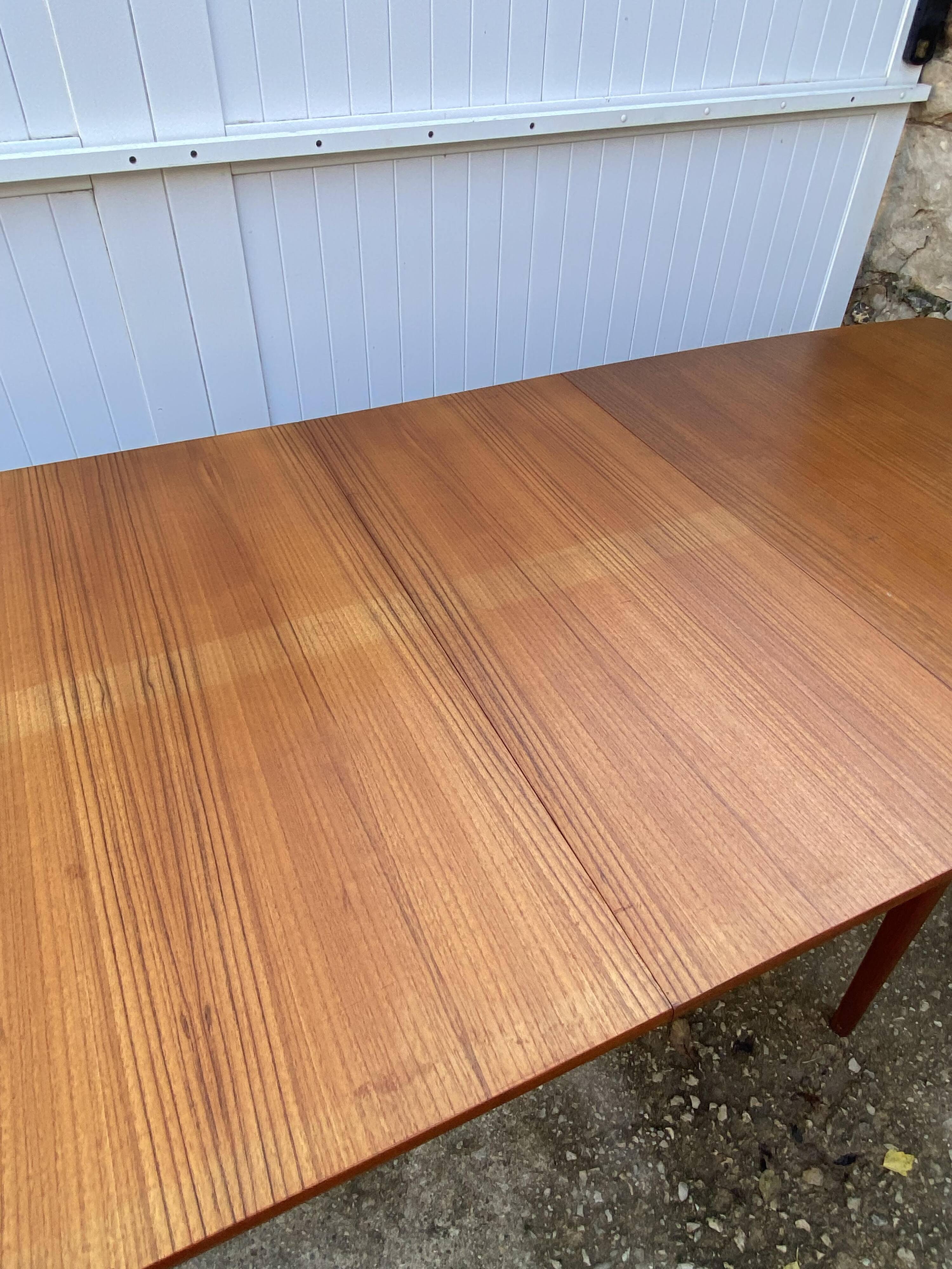Extendable table 2 Scandinavian teak extensions 165/207/249 x 91cm vintage an60