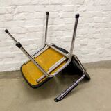 Black Leatherette Dutch Design Gispen Armchairs by Martin de Wit, 1960s.